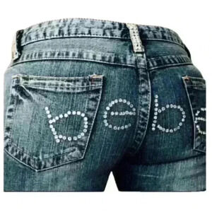 Iconic Y2K BEBE Bling Jeans Low Rise‎ Flares Rhinestone Distressed
Denim Vintage